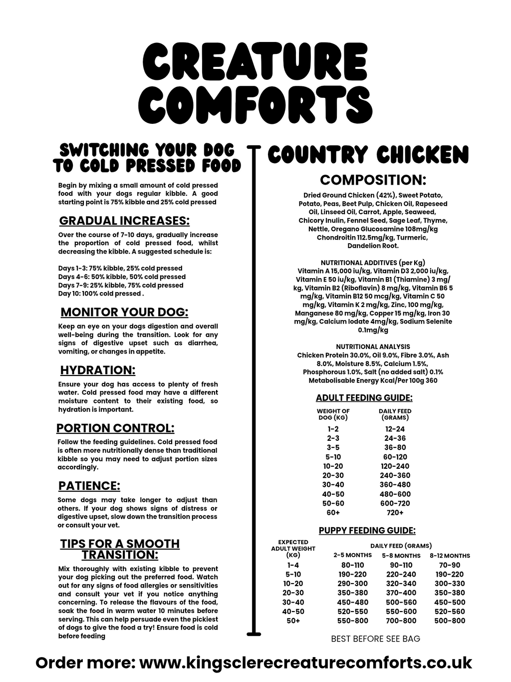 Country Chicken Cold-Pressed Dry Dog Food – Healthy, Slow-Cooked & Protein-Rich Formula