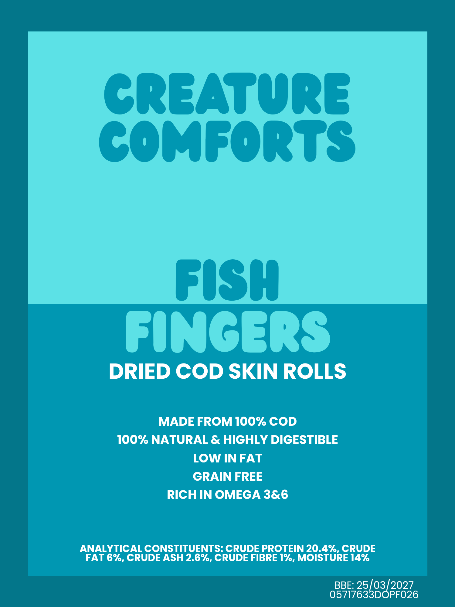 Fish Fingers rolled cod skins